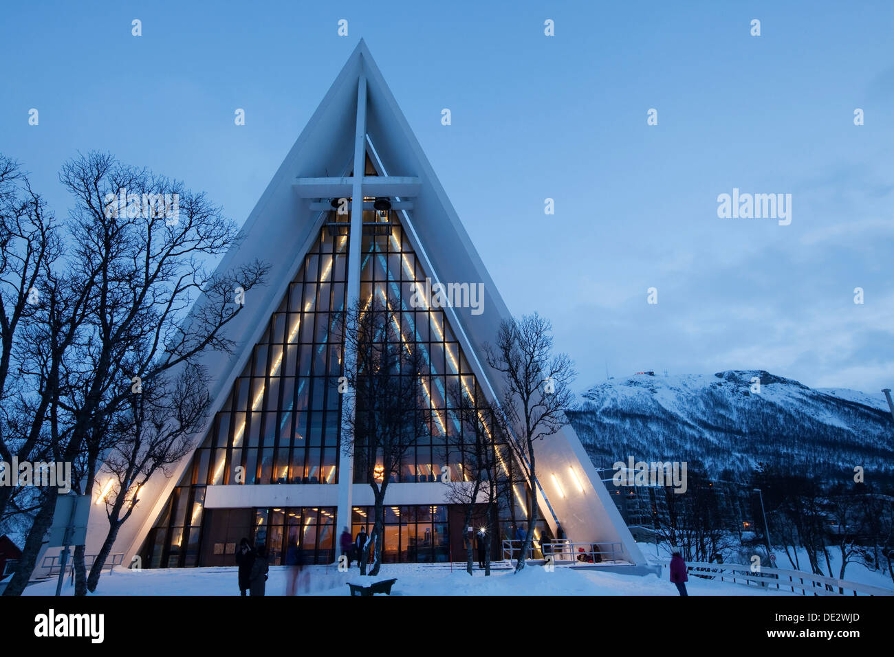 Arctic Cathedral or Tromsdalen Kirke church, in winter, Tromso, Norway, Europe Stock Photo