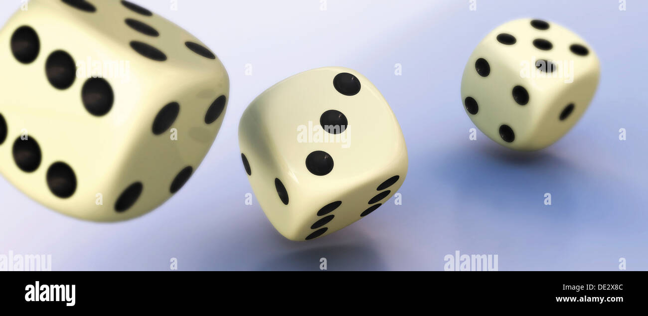 Rolling dice, 3D illustration, conceptual image Stock Photo