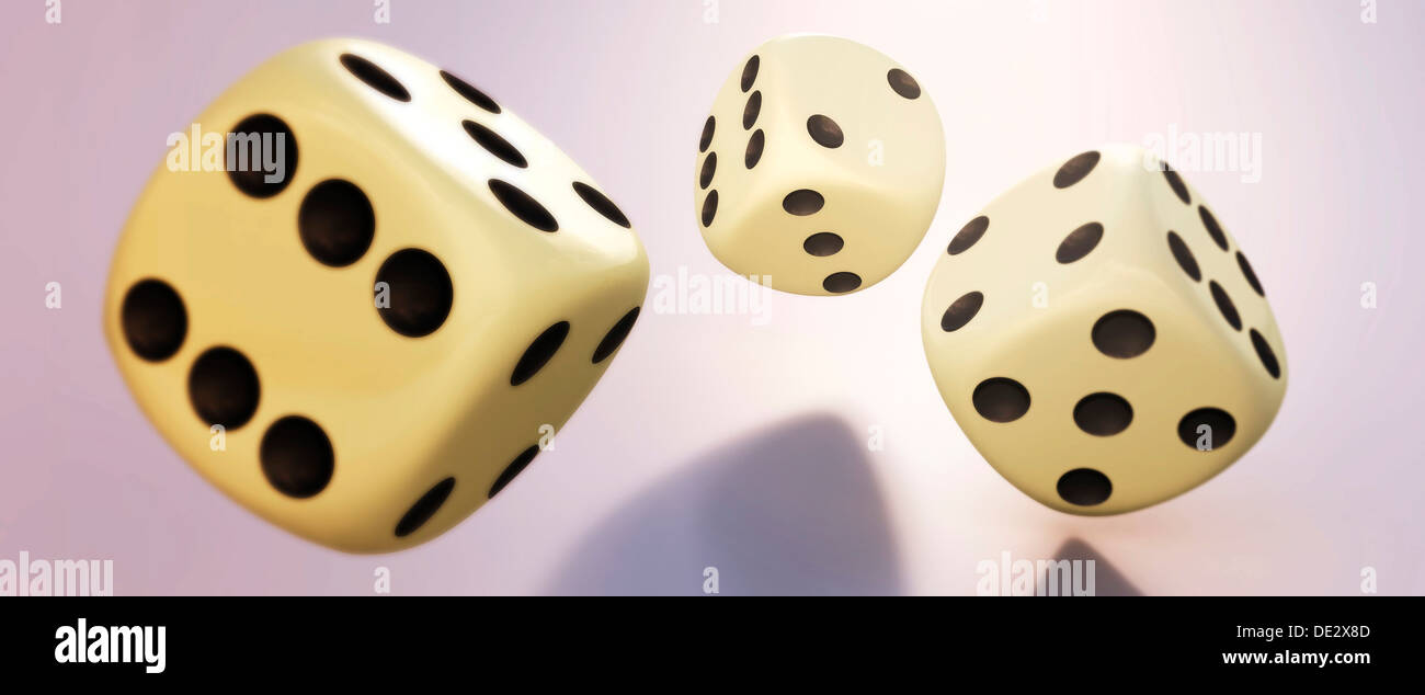Rolling dice, 3D illustration, conceptual image Stock Photo