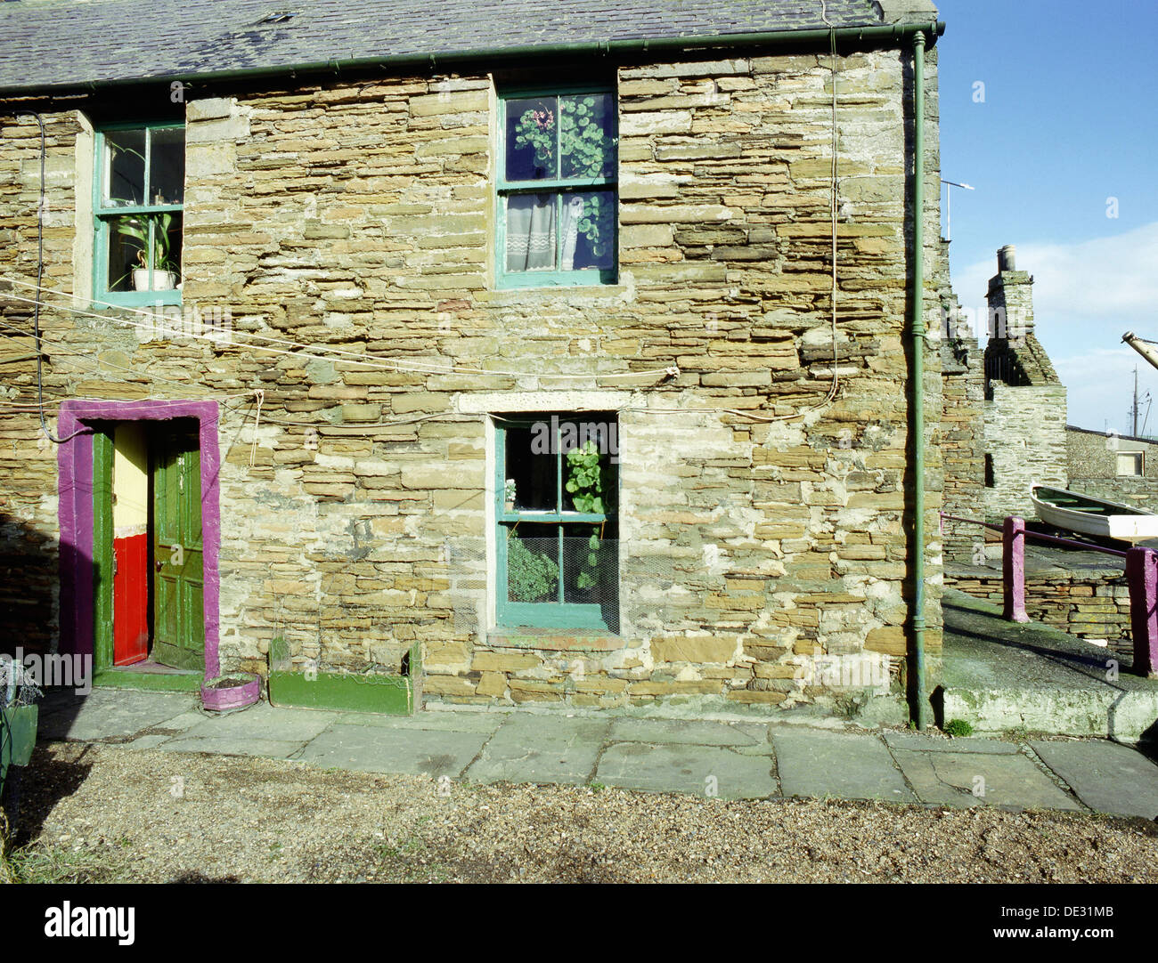 Cottages at Stromness. Stock Photo