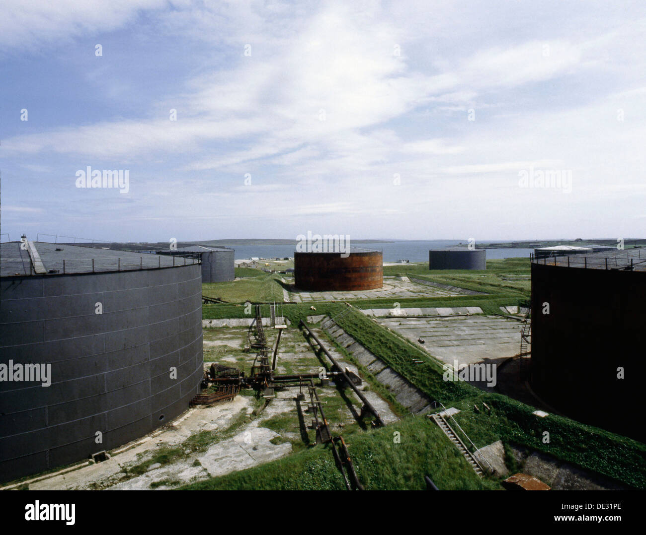 Oil terminal, Flotta. Stock Photo