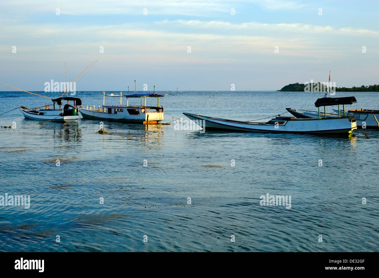 traditional small fishing boats on karimunjawa island java indonesia ...