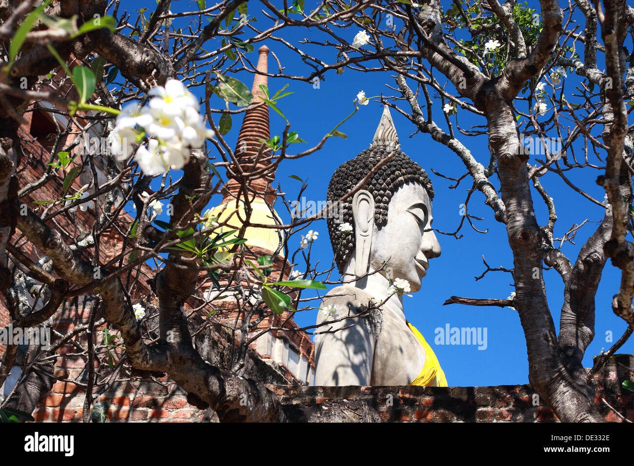 Buddha image at Wat Yai Chai Mongkol temple Stock Photo