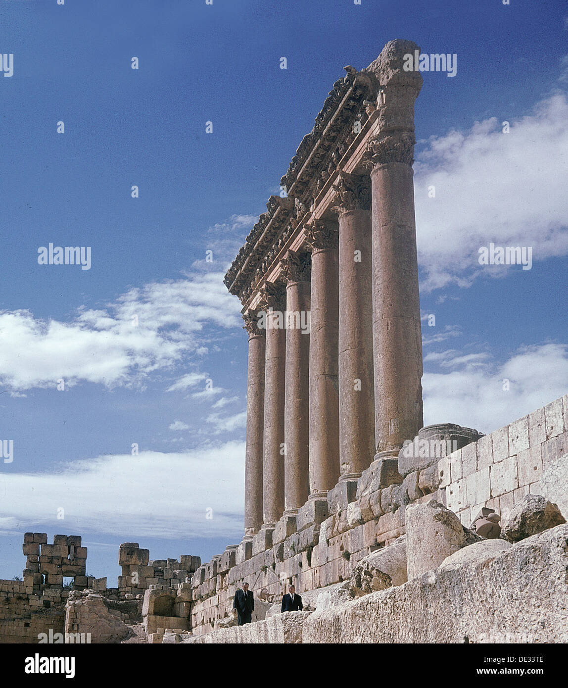 A view towards the temple precinct of Baalbek, the ancient Heliopolis which  rose to prominence during the later Hellenistic and Roman period Stock  Photo - Alamy