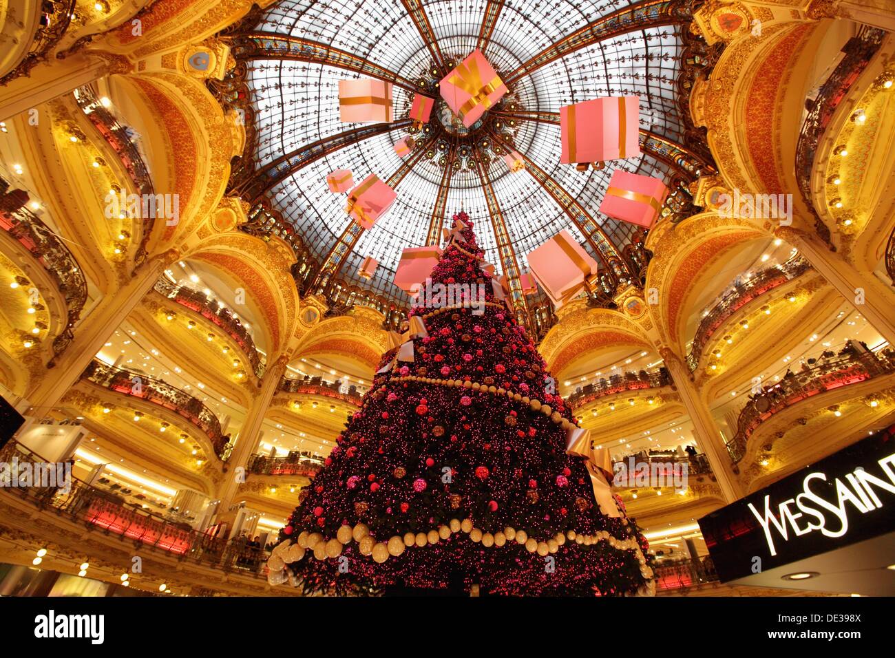 Christmas decorations in Galeries Lafayette department store, Paris