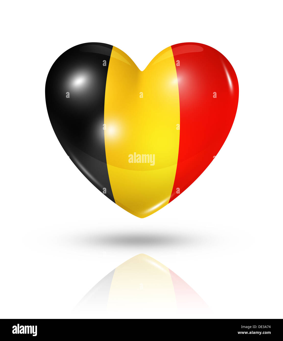 Love Belgium symbol. 3D heart flag icon isolated on white with clipping ...