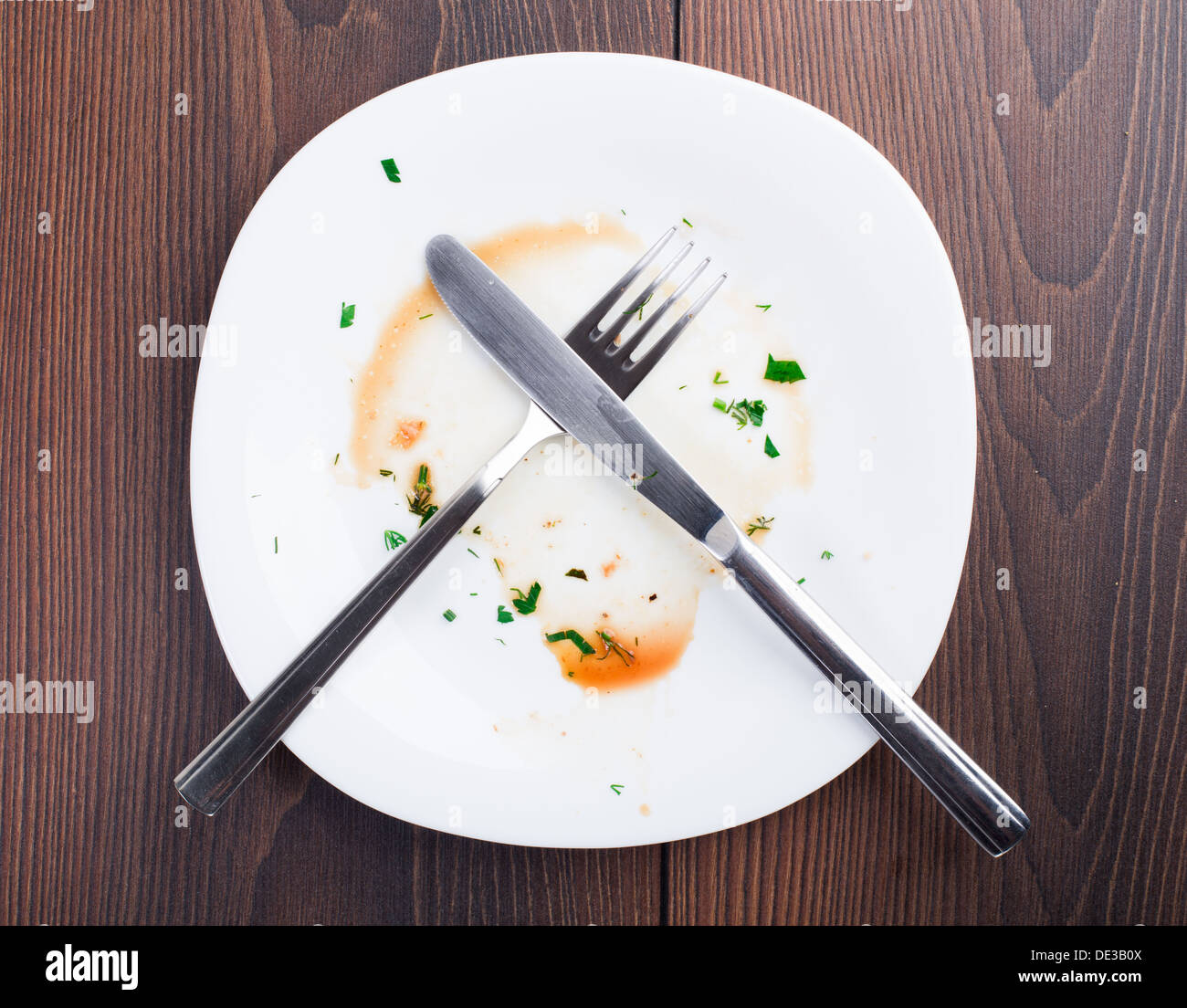 Empty plate left after dinner Stock Photo 60310794 Alamy
