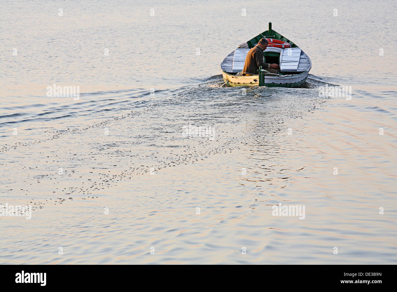 Man driving boat hi-res stock photography and images - Alamy