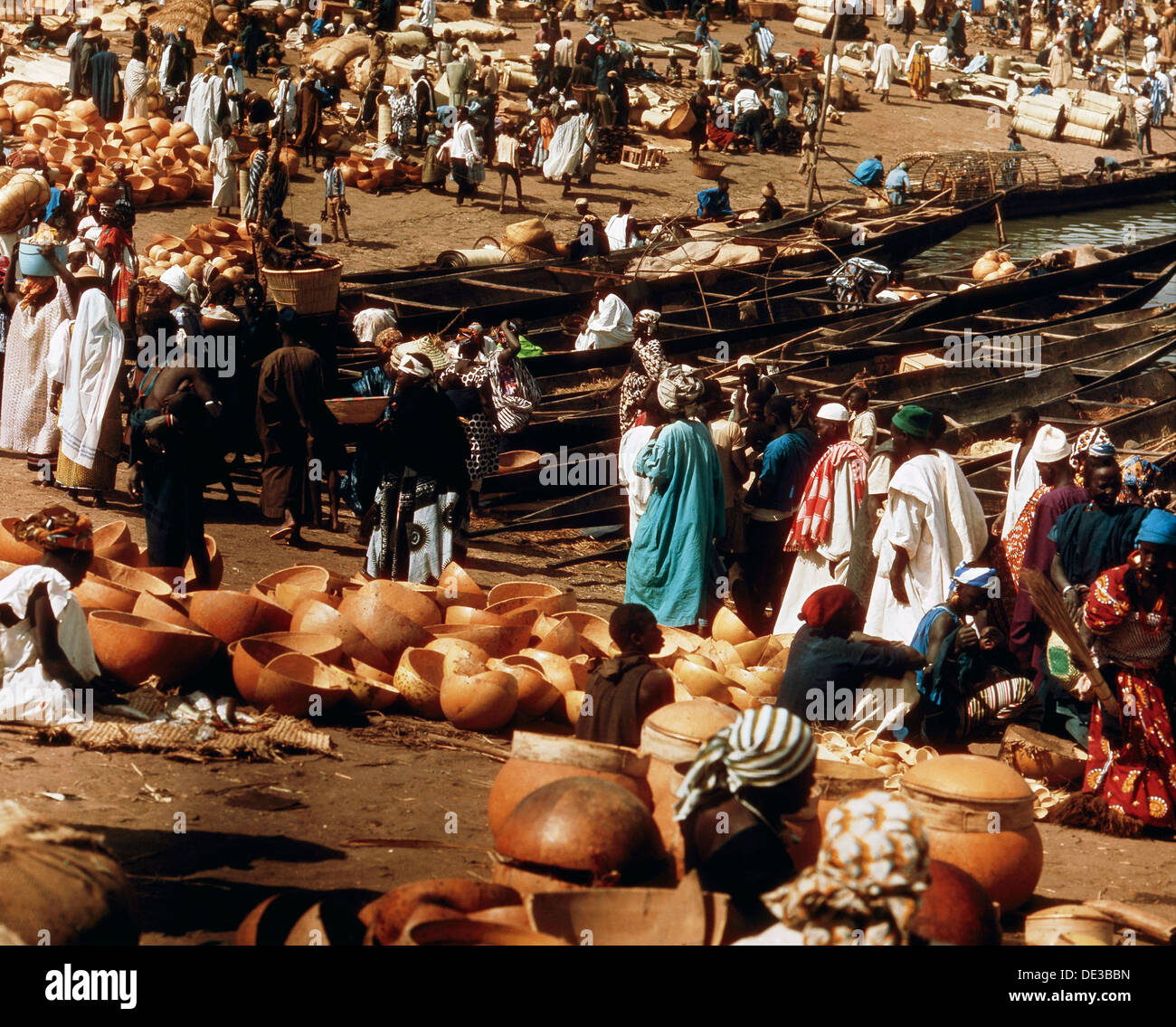 Calabashes on sale beside the river Niger at Mopti, once one of the