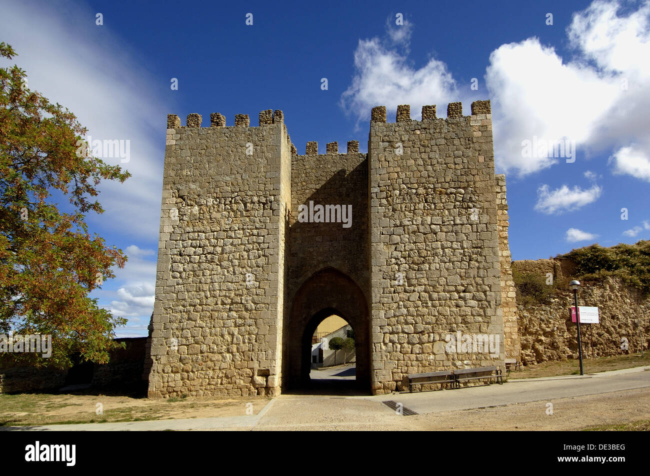Puerta del Mercado town gate, Almazan. Soria province, Castilla-Leon, Spain  Stock Photo - Alamy