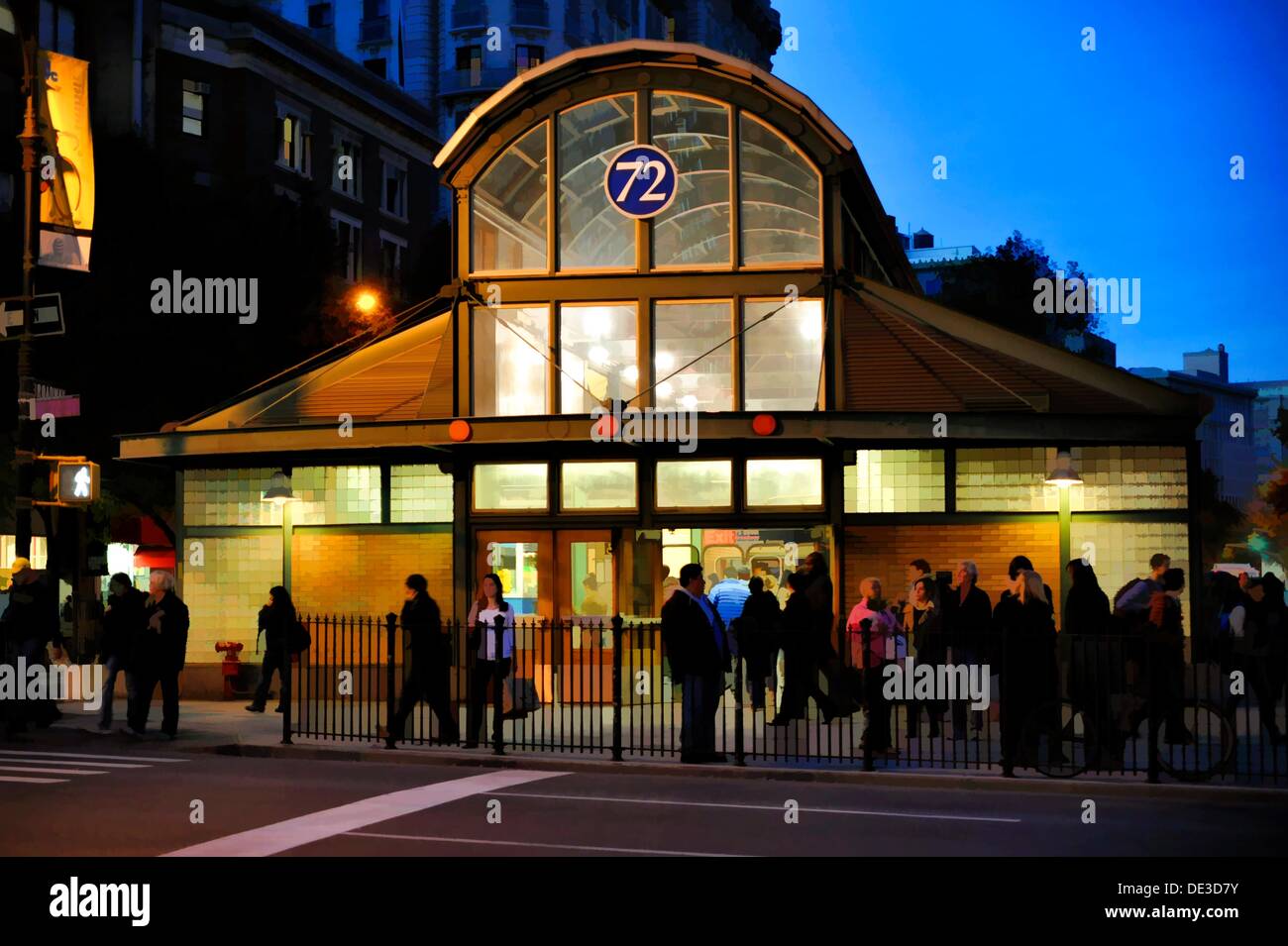 New Uptown Side, West 72nd Street Subway Station at Dusk, New York, NY, USA Stock Photo Alamy