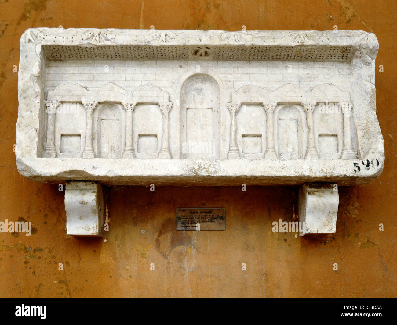 A model of 'scaenai frons' or stage of a theatre. Stock Photo