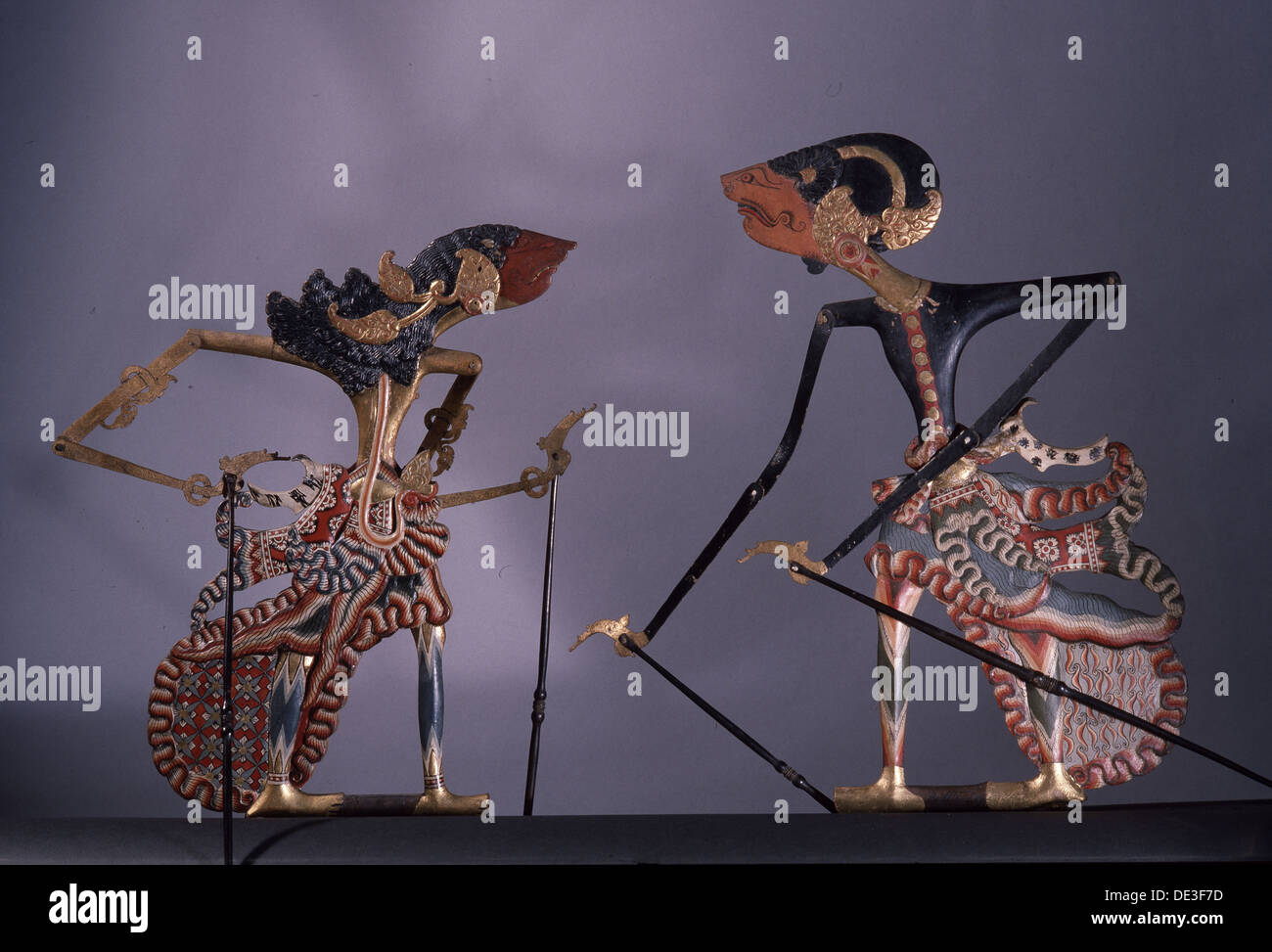 A pair of wayang kulit shadow puppet used in popular allnight