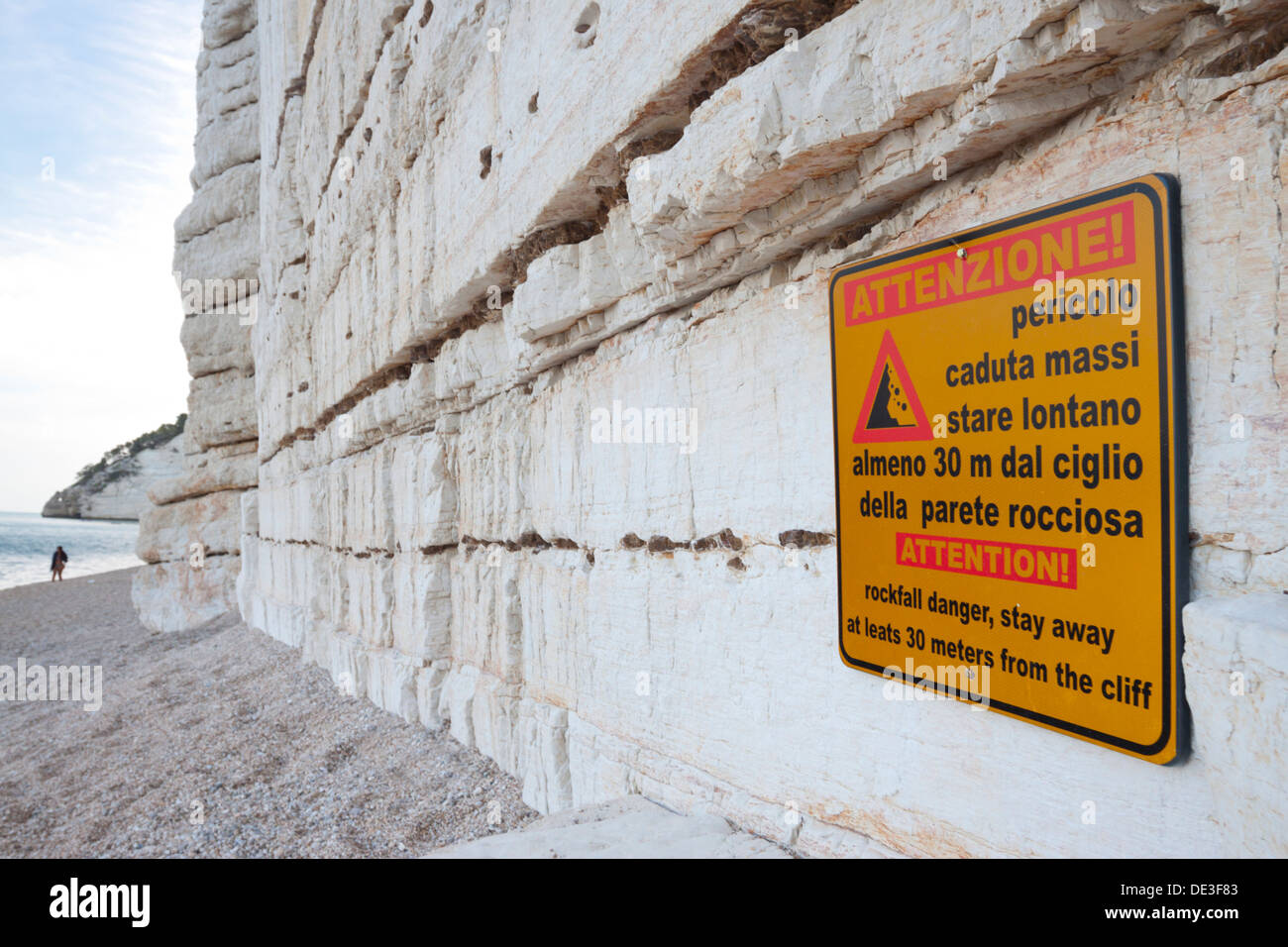 Typical rocks made from marine erosion on vignanotica beach Stock Photo