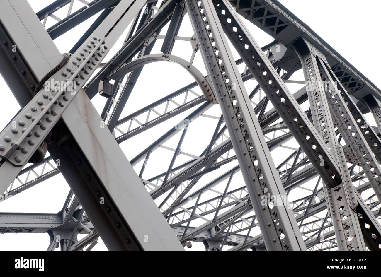 Support above the bridge, steel structure close-up Stock Photo - Alamy