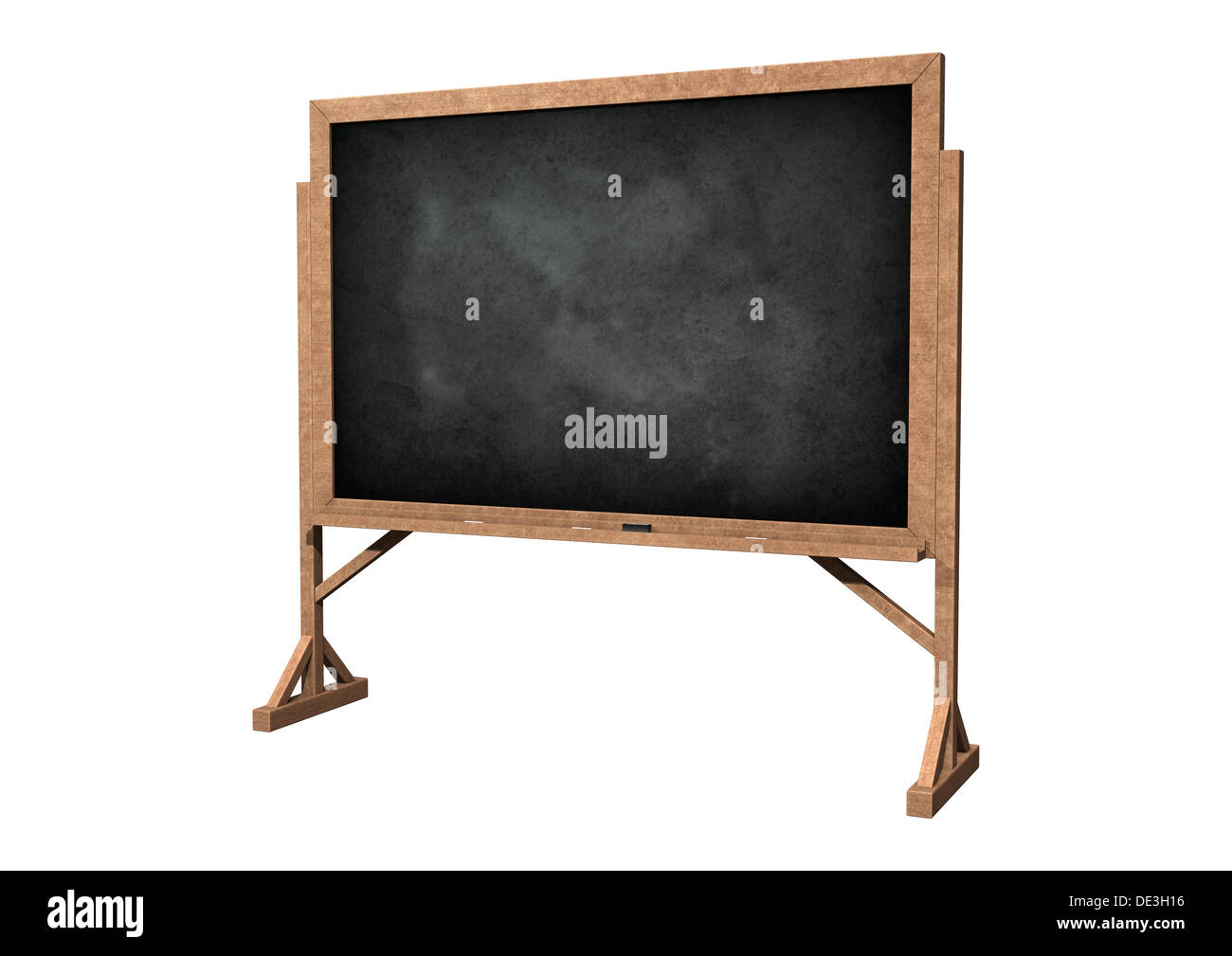 3D digital render of a blackboard with chalk and eraser isolated on