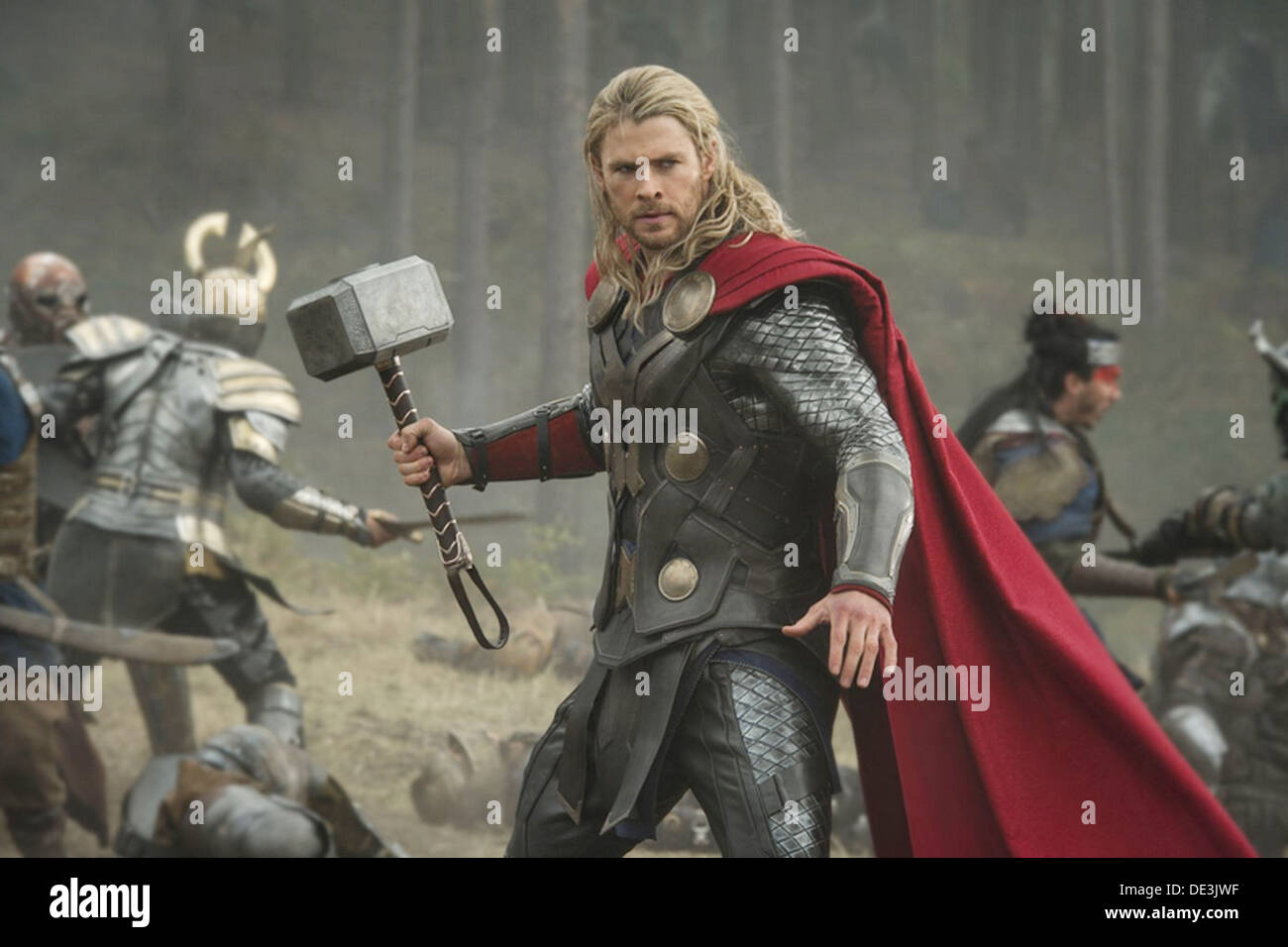 THOR: THE DARK WORLD 2013 Walt Disney Pictures film with Chris Hemsworth as Thor Stock Photo