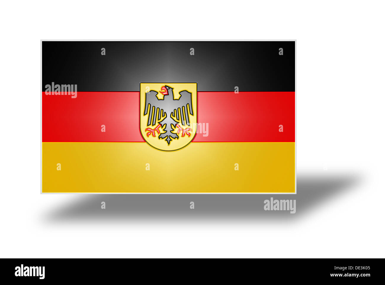 Government flag of Germany with Coat of Arms (stylized I). Stock Photo