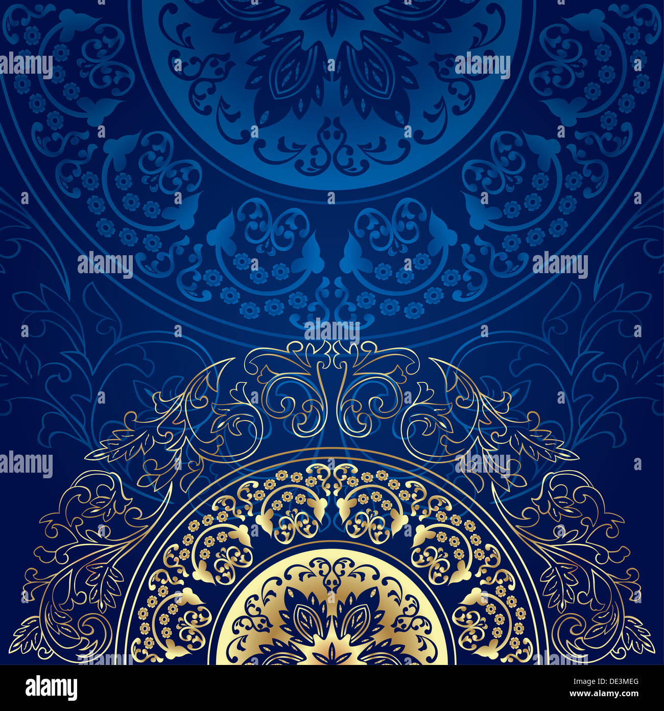 Vintage Floral Background With Golden Swirls Stock Photo Alamy