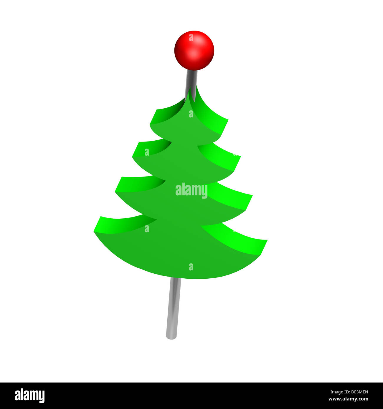 Christmas tree push pins isolated on white background Stock Photo Alamy