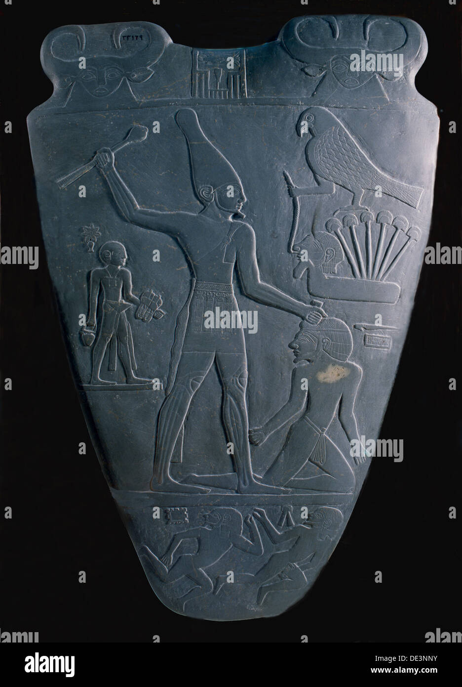 The Narmer Palette commemorates the victories of King Narmer Stock
