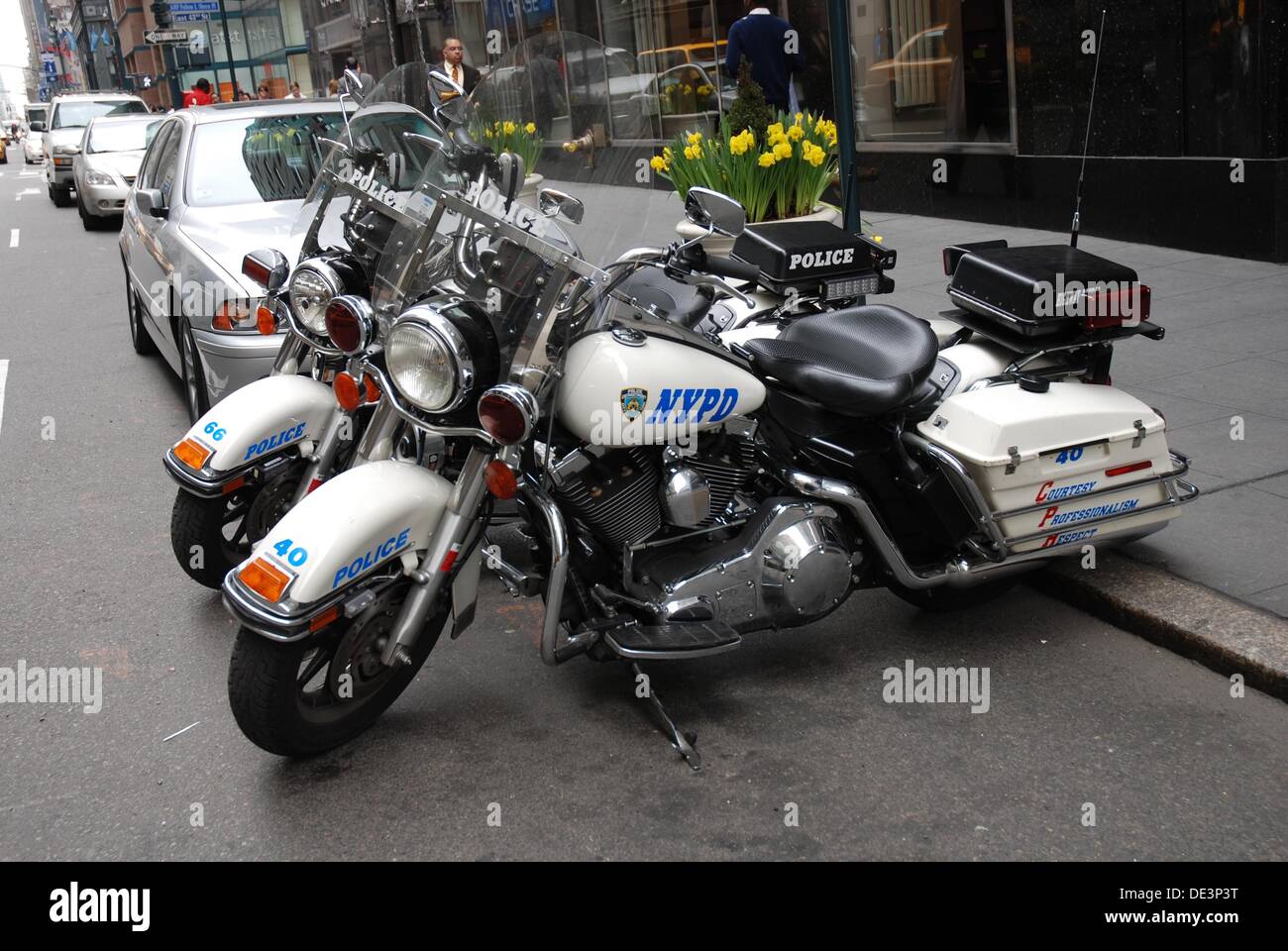 Motorcycles of the police in New York City Stock Photo - Alamy