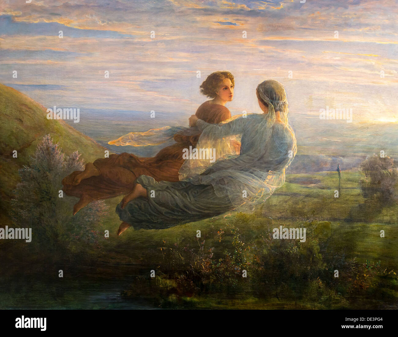 19th century  -  The Poem of the Soul, The flight of the soul, around 1850 - Louis Janmot oil on canvas Stock Photo