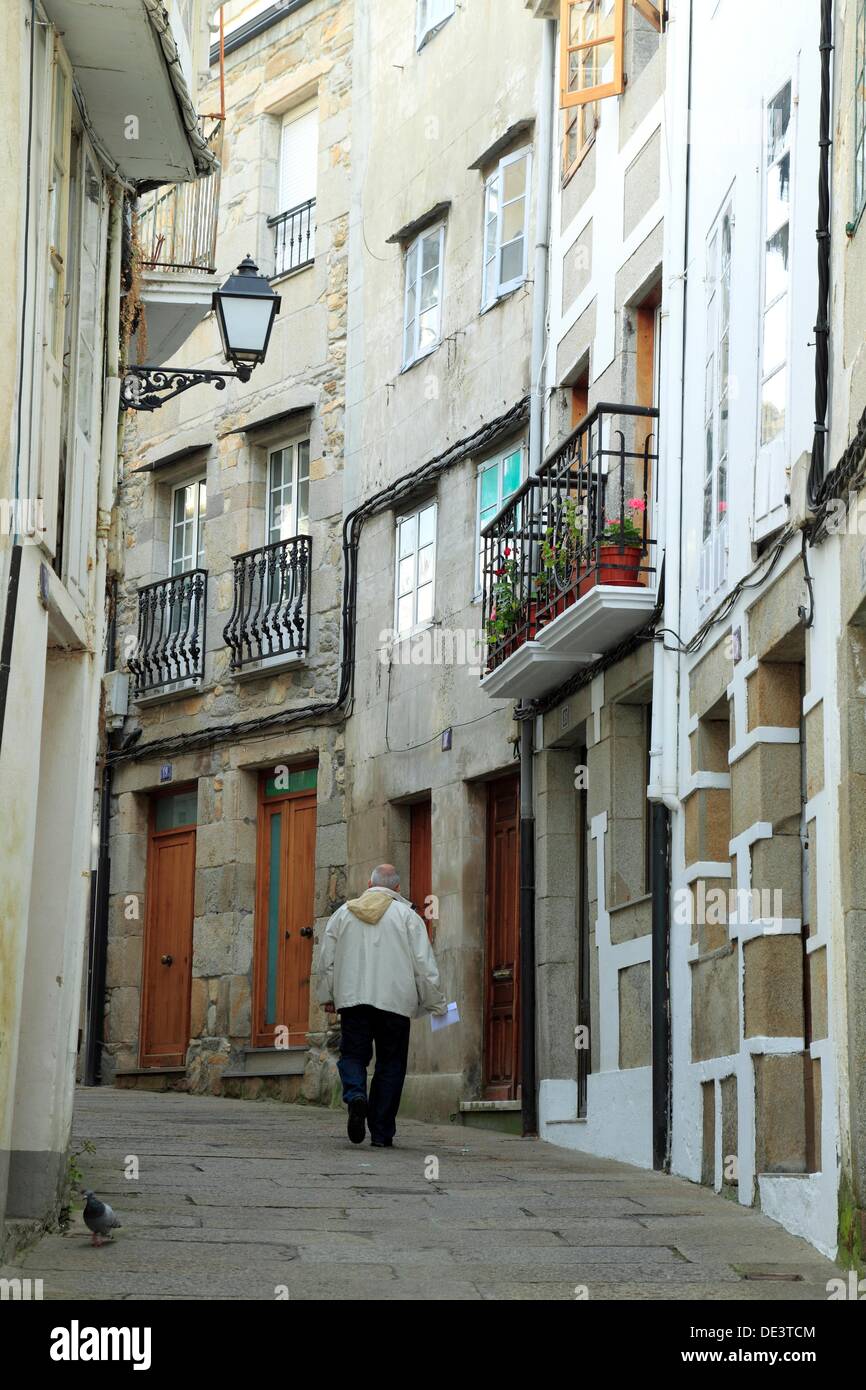 Viveiro typical street. Galicia. Spain Stock Photo Alamy