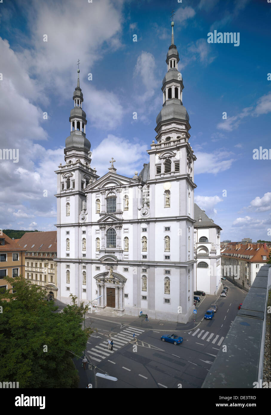 St. Johannes - Stift Haug, Würzburg, Bayern, Bavaria, Antonio Petrini, Bischof Heinrich I. v. Würzburg, Deutschland, Germany, Stock Photo