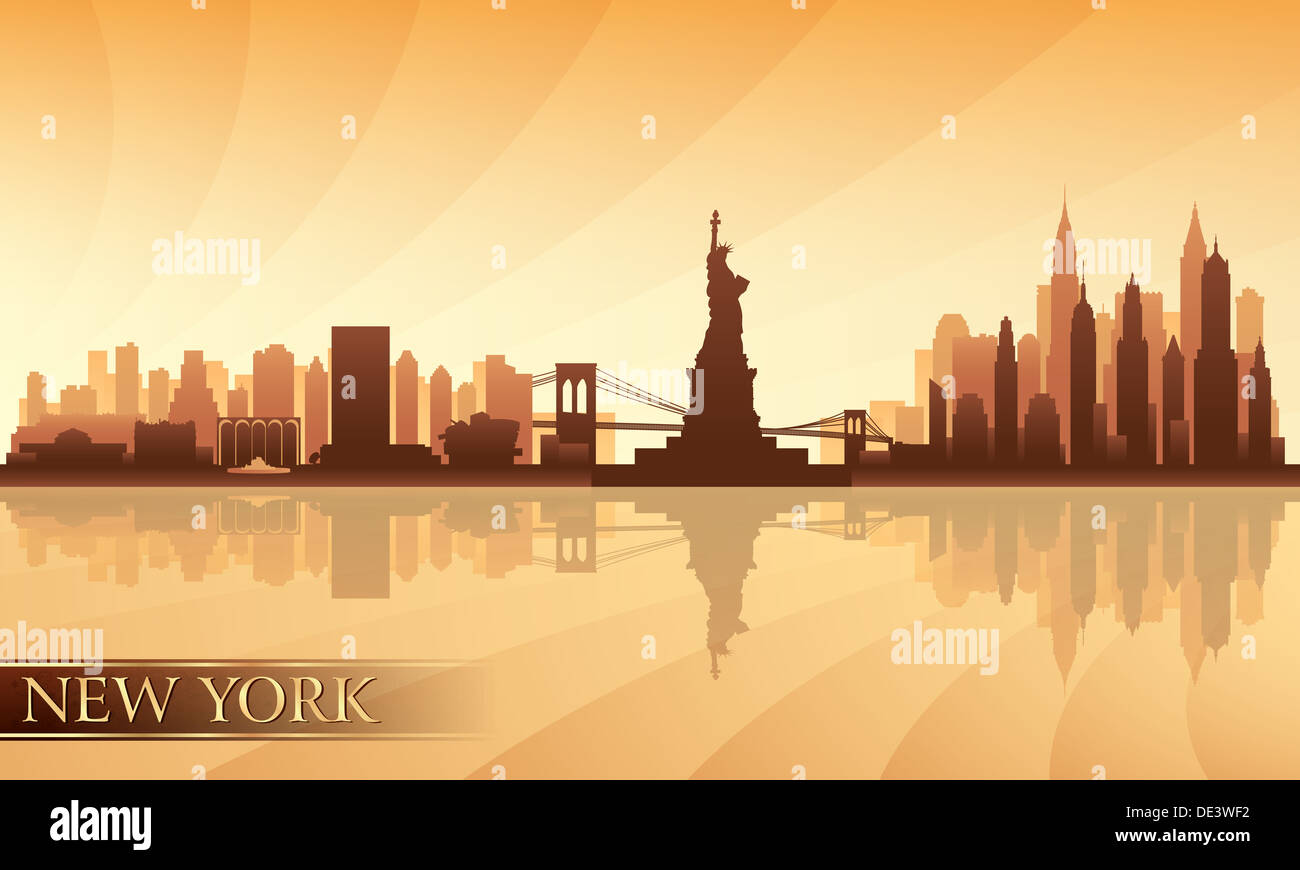 New York city skyline silhouette background Stock Photo - Alamy