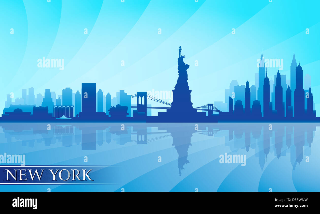 New York city skyline silhouette background Stock Photo - Alamy