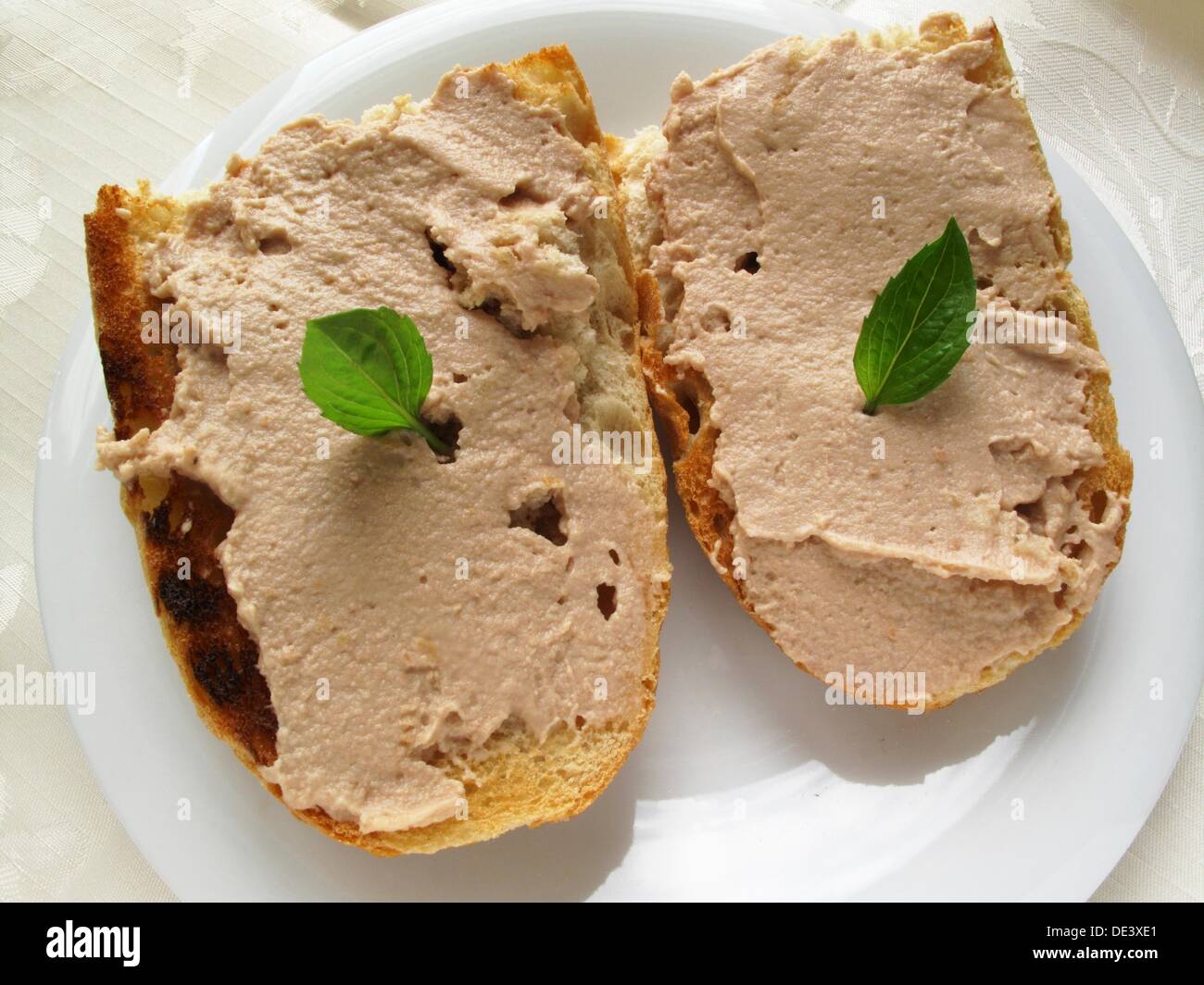 Toast with foie gras Stock Photo Alamy