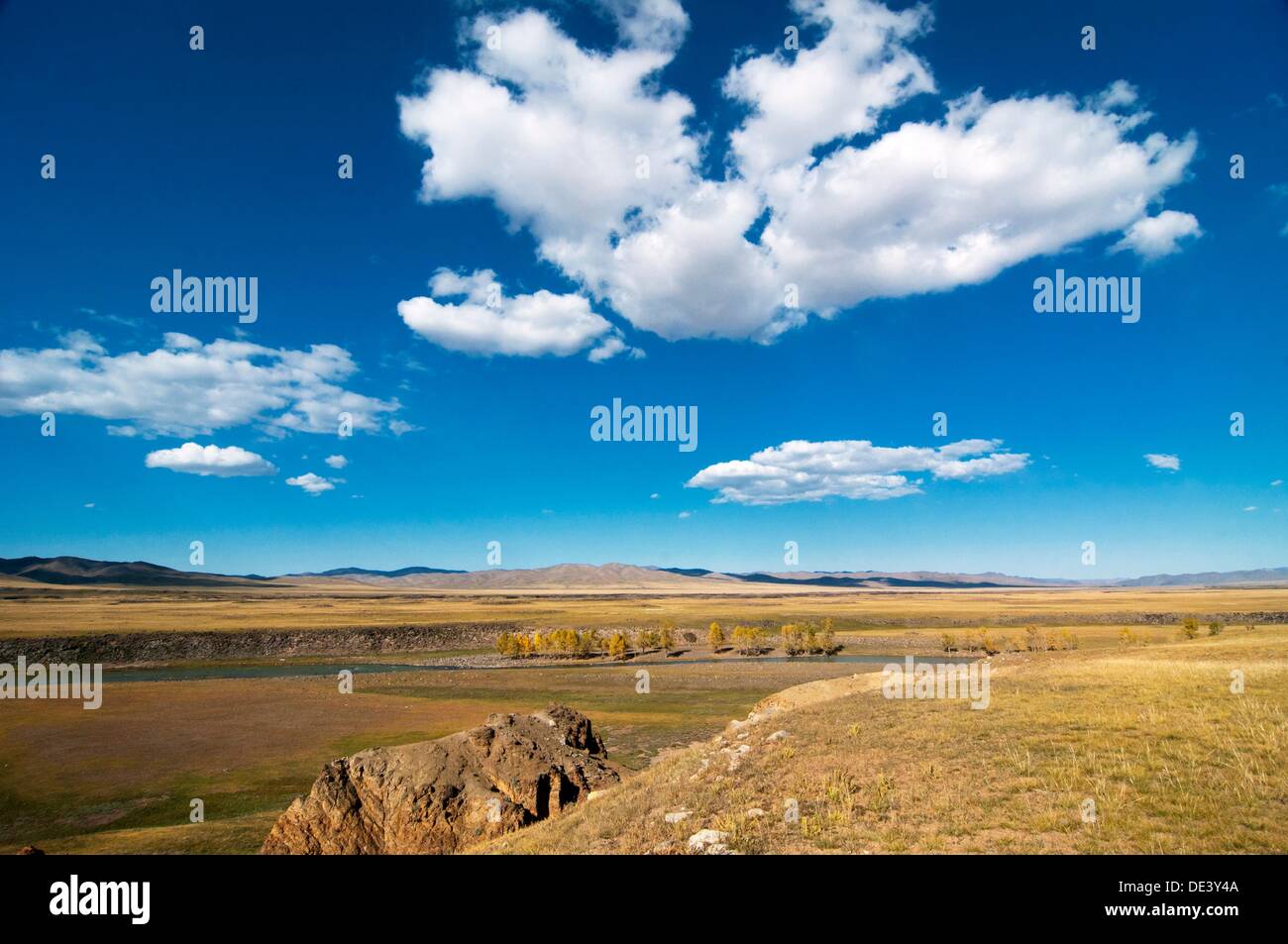 beautiful landscape in the Orkhon River Valley of Central Mongolia ...