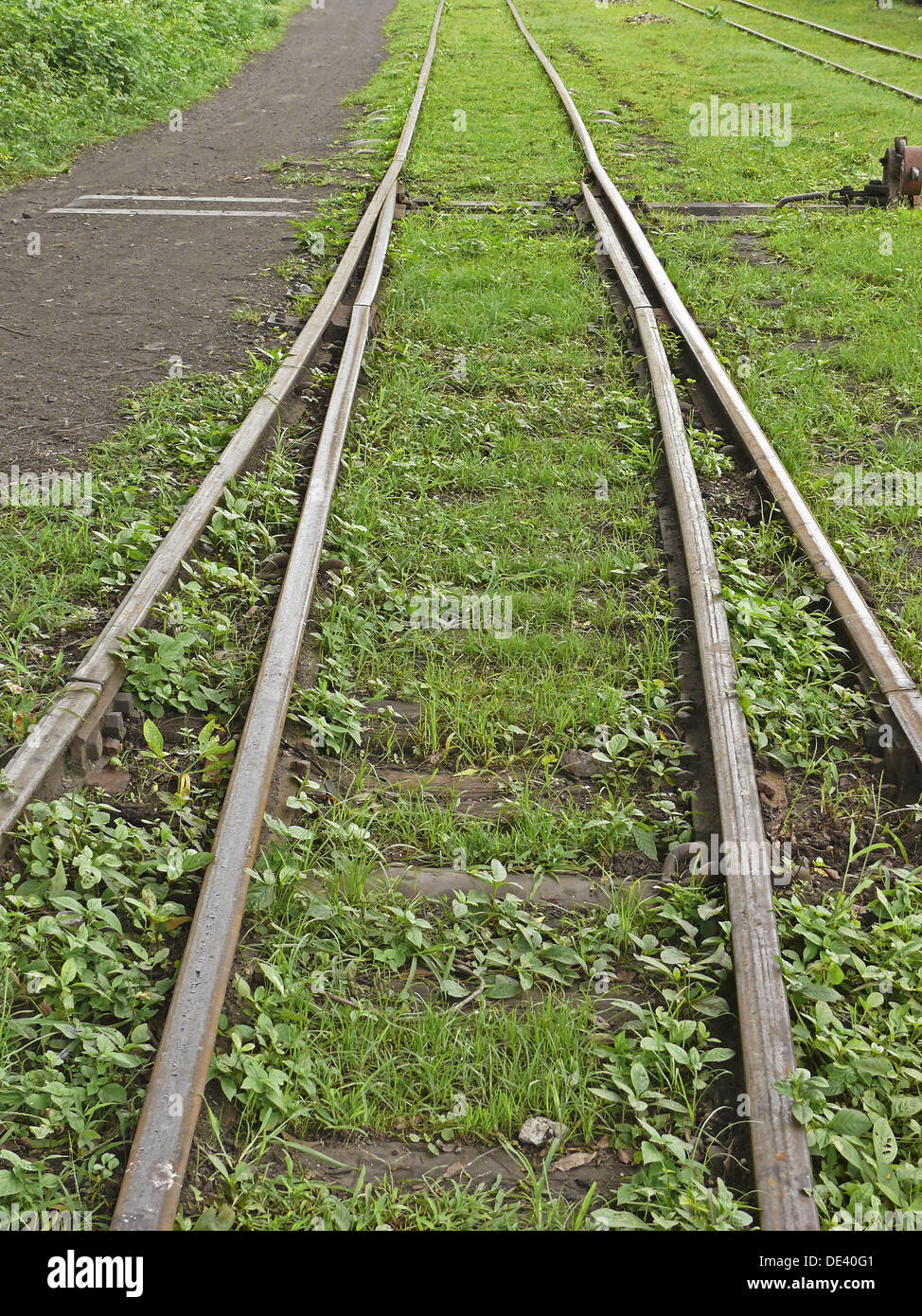 Old meter gauge railway track separator, divider Mhow, Madhyapradesh