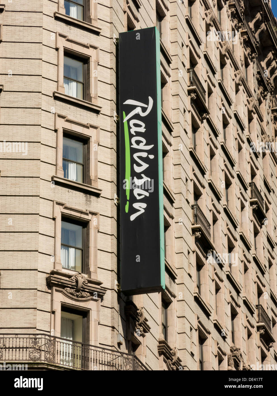 The Radisson Martinique Hotel Facade in New York City Stock Photo