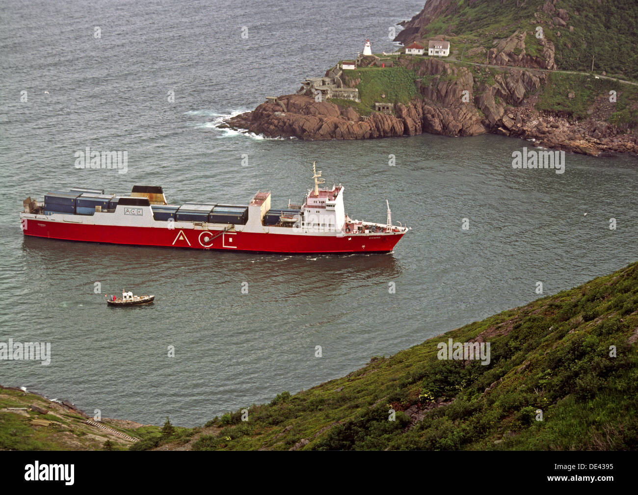 Ship entering the harbor at St. Johns, Newfoundland, Canada Stock Photo Alamy