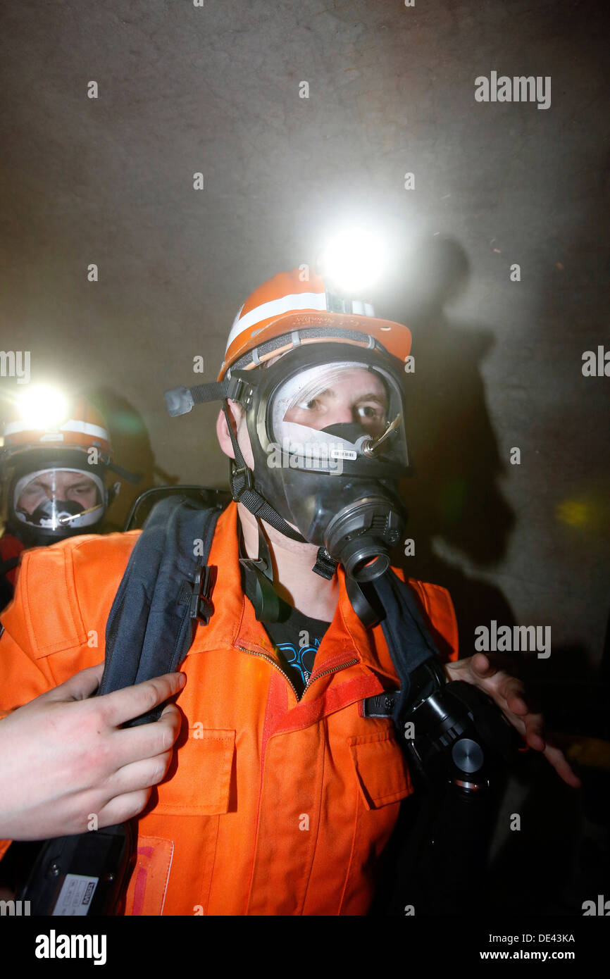 Gelsenkirchen, Germany, tunnel rescue practice Stock Photo