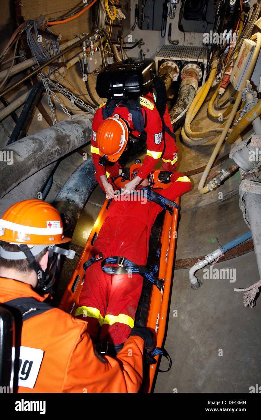 Gelsenkirchen, Germany, tunnel rescue practice Stock Photo