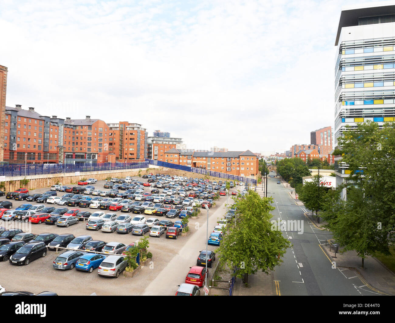 Store Street car parking, near the city centre in Manchester UK Stock Photo