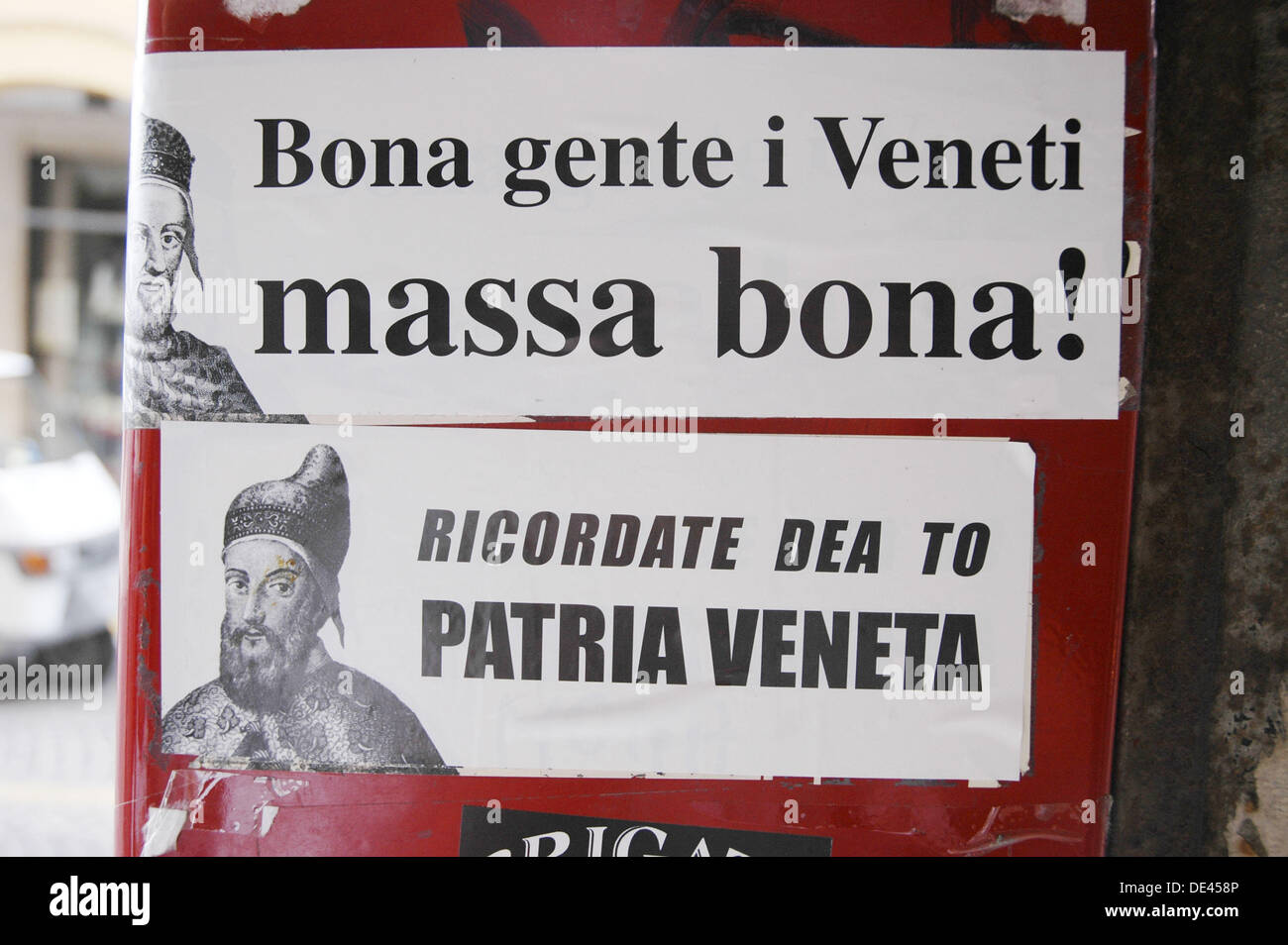 Padova (Italy), stickers in Veneto dialect to preserve the local identity Stock Photo