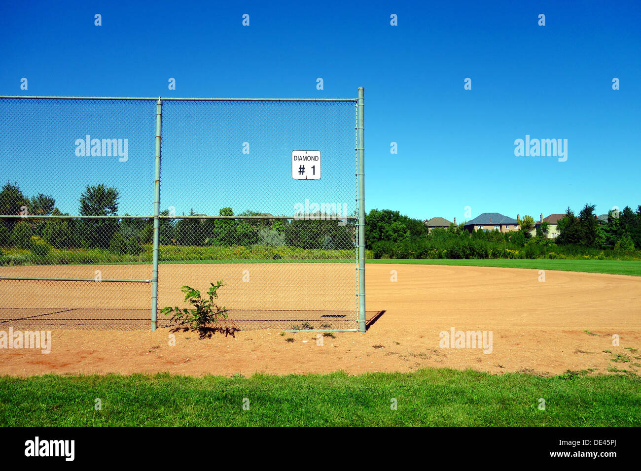 Suburban baseball field in Richmond Hill, Ontario Stock Photo