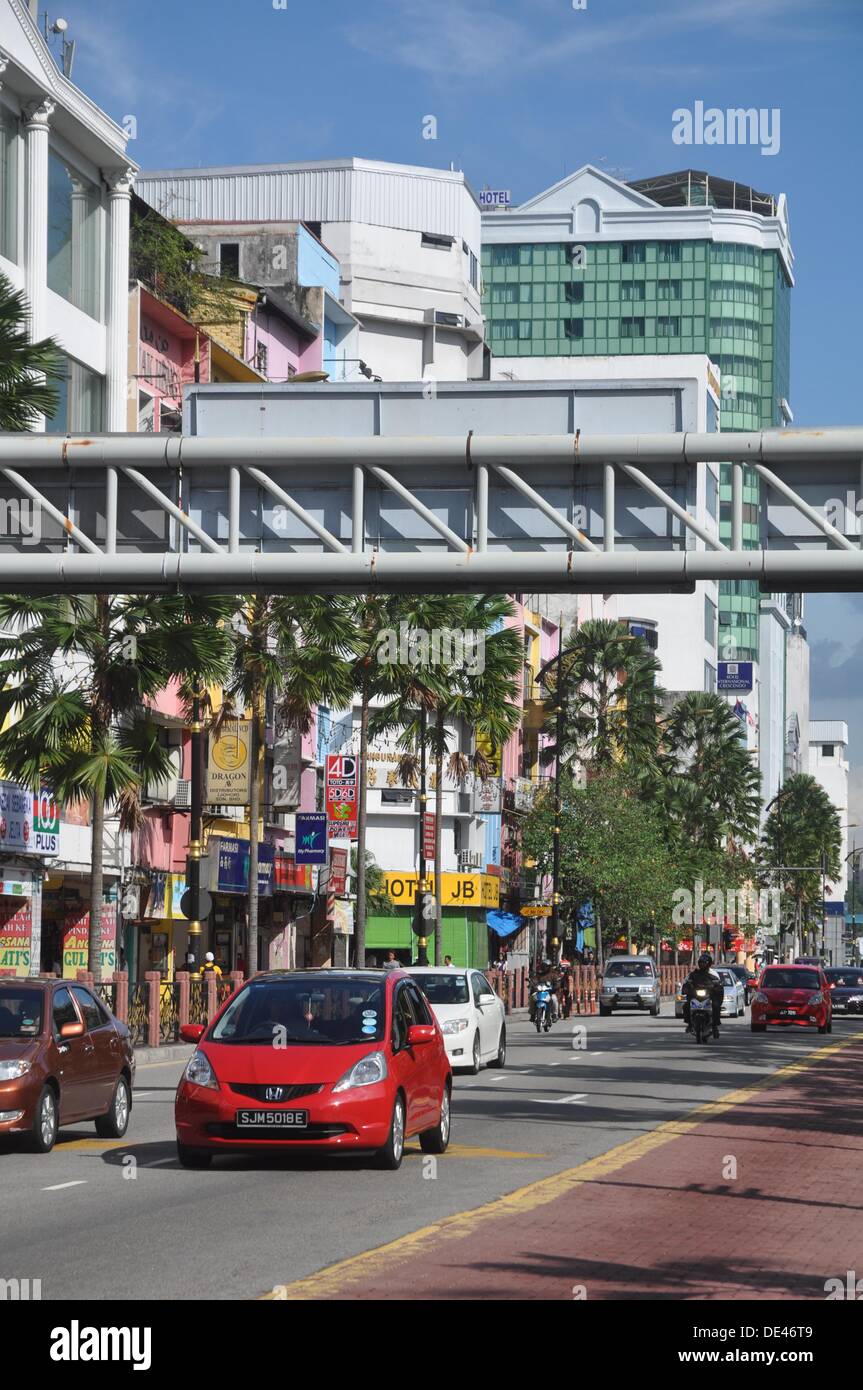 Johor Bahru (Malaysia): urban traffic along Jalan Wong Ah Fook Stock