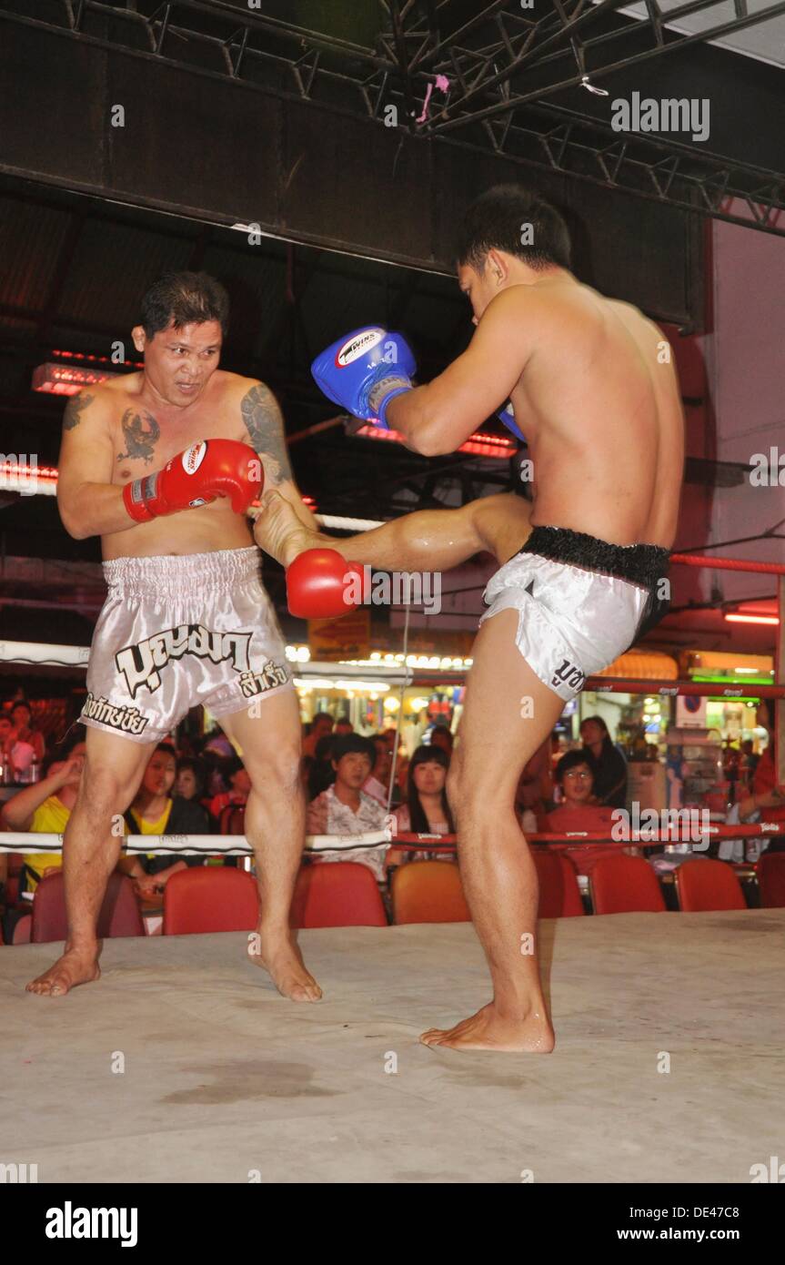 Pattaya (Thailand): Muay Thai show along the Walking Street Stock Photo -  Alamy