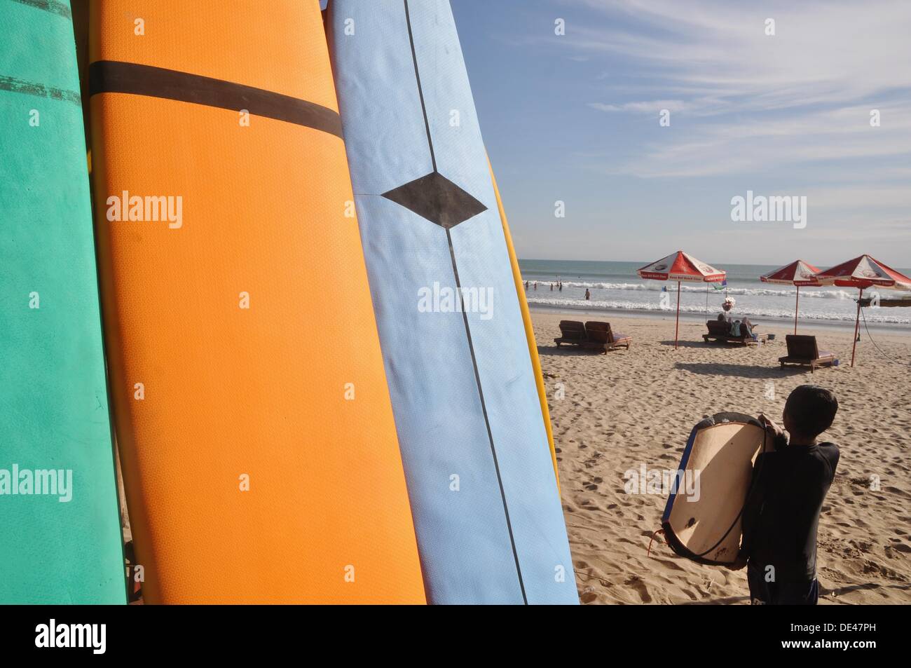 Kuta Beach (Bali, Indonesia) surfboards at the beach Stock Photo Alamy