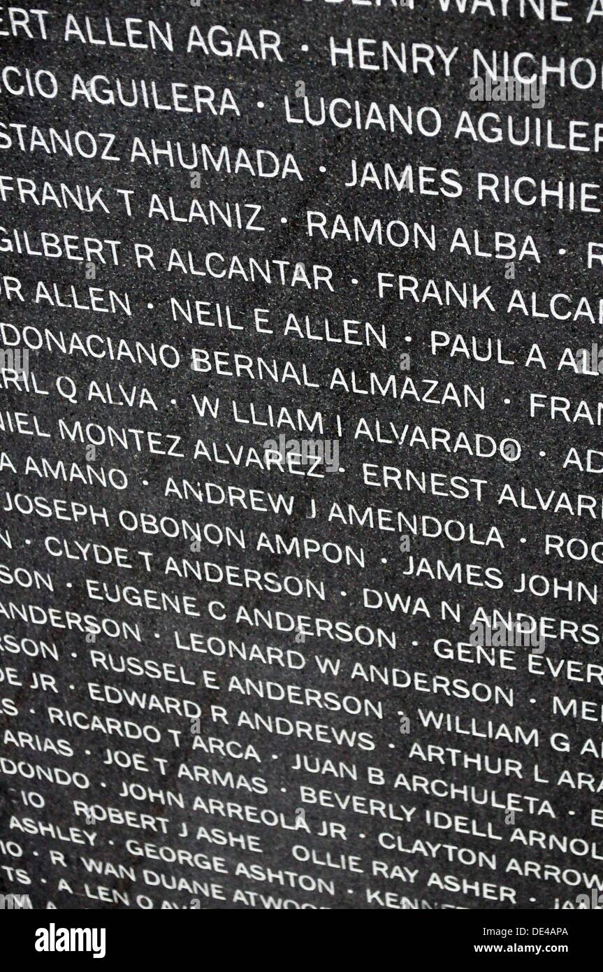 Busan (South Korea) plaque with names of soldiers fallen during the