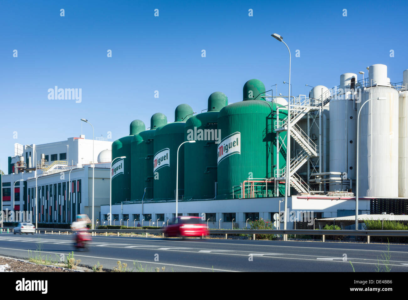 The San Miguel Brewery in Malaga, southern Spain. Stock Photo