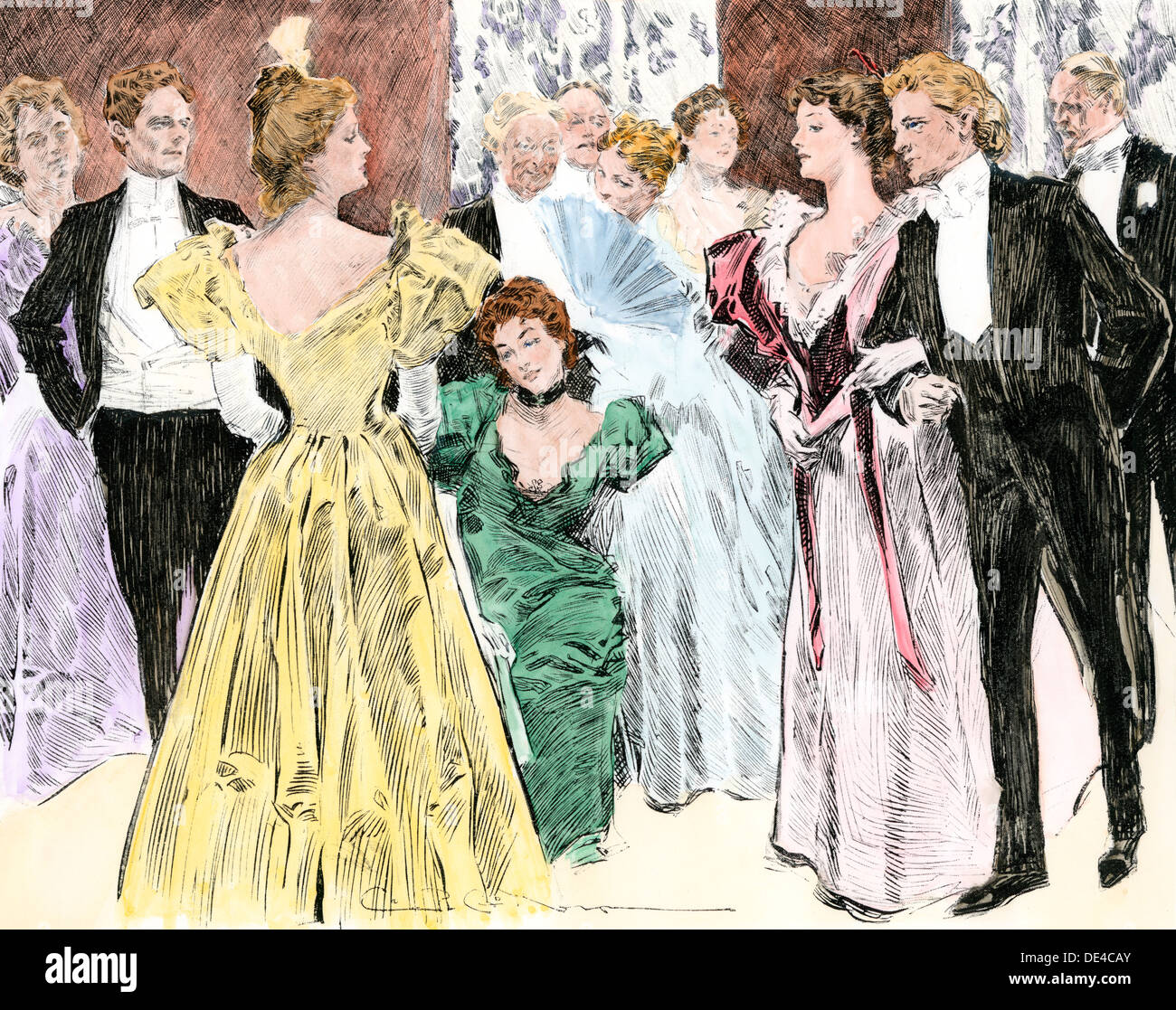 High-society evening reception, 1890s Stock Photo, Royalty Free Image ...