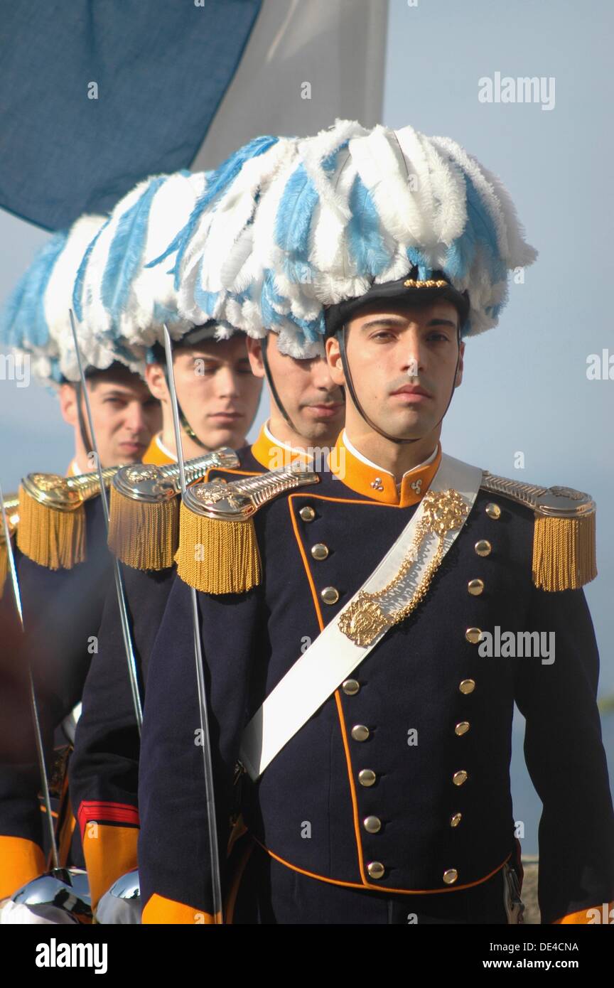 San Marino Republic, soldiers in high uniform during the 1st October  Capitani Reggenti's (Ruling Captains) parade Stock Photo - Alamy