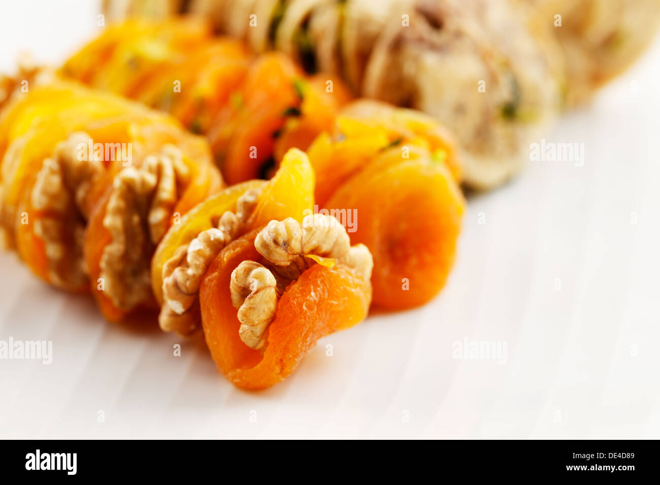 Dried figs and apricots stuffed with sliced pistachios are a popular  delicacy in the Middle East particularly Saudi Arabia Stock Photo - Alamy