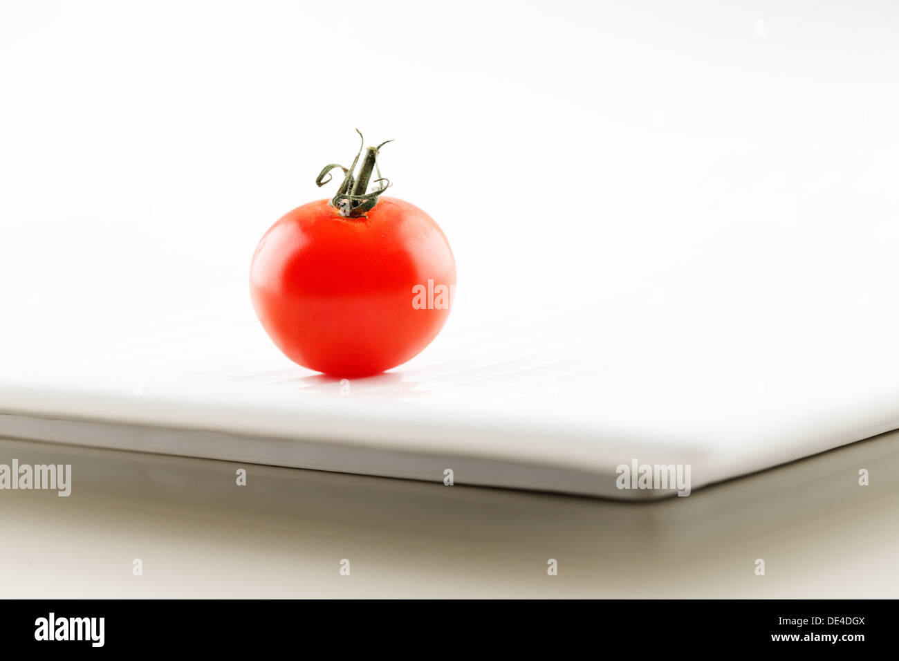 Organic vine tomatoes shot against a white background Stock Photo - Alamy